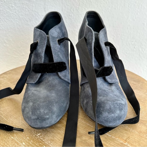 Born Crown Kensi Gray Suede Wedge Lace Up Shoes Size 8 - Picture 6 of 12